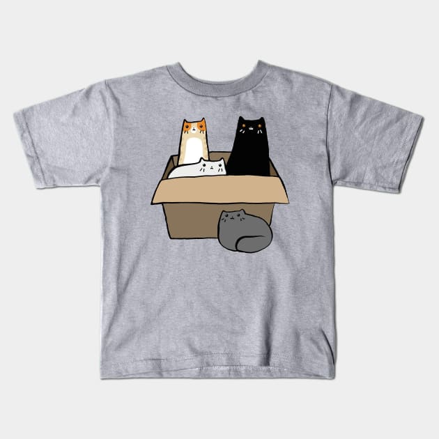 Cats in a Box Kids T-Shirt by howardedna